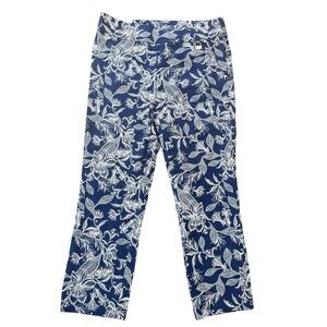 NWT Rafaella‎ Floral Capri  Dress Legging Pants Size 8 Boho Coastal Grandmother